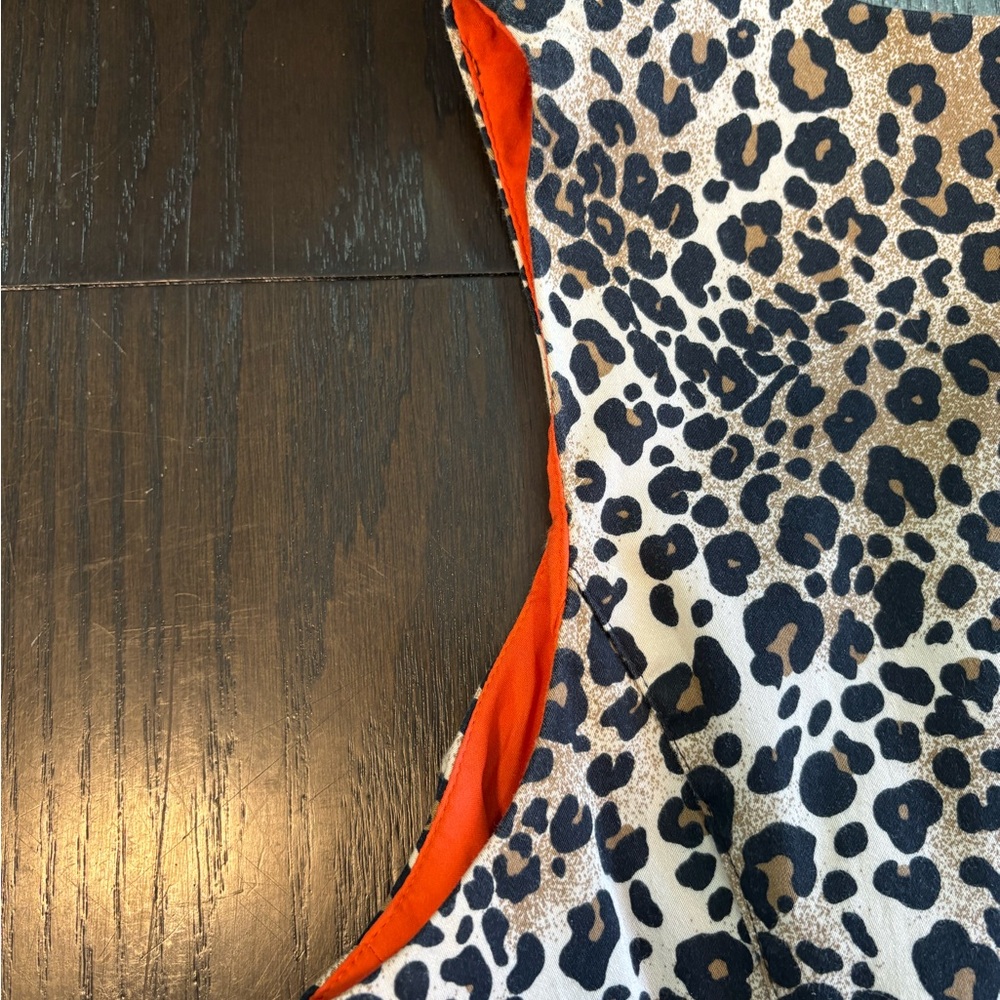 Chico's Leopard Print Dress with Vibrant Orange Accent